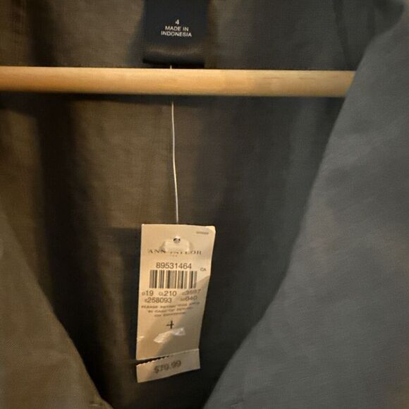 Ann Taylor Utility Jacket Womens 4‎ Zip Up Belted Army Green Lightweight Classic - Picture 5 of 9